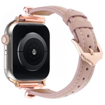 Apple Watch Series 49mm - 45mm - 44mm - 42mm nahkanauha - Ruusukulta / Aprikoosi