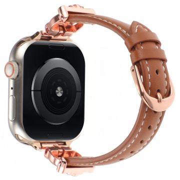 Apple Watch Series 49mm - 45mm - 44mm - 42mm kellonauha - Ruusukulta / Ruskea