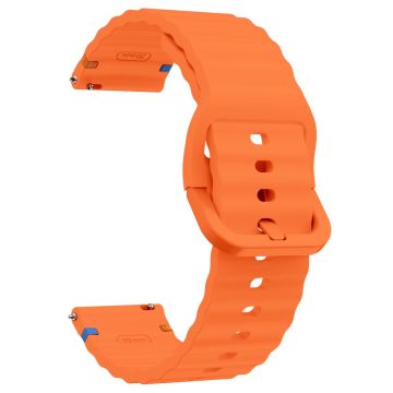 22mm silikoninauha Xiaomi Watch S4 Sport / Redmi Watch 5 Active Wave Design kellonhihna - Oranssi