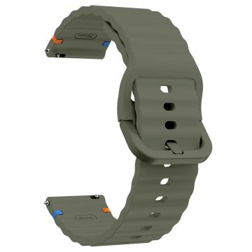 22mm silikoninauha Xiaomi Watch S4 Sport / Redmi Watch 5 Active Wave Design kellonhihna - Armeijan Vihreä