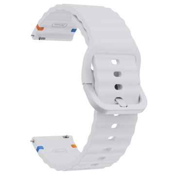 22mm silikoninauha Xiaomi Watch S4 Sport / Redmi Watch 5 Active Wave Design kellonhihna - Vaalean Harmaa