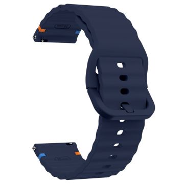 22mm silikoninauha Xiaomi Watch S4 Sport / Redmi Watch 5 Active Wave Design kellonhihna - Keskiyön Sininen