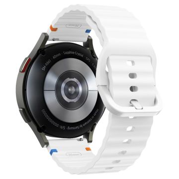 20mm silikoninauha Garminactive 5 / Garmin vivoactive 5 / Venu Sq Wave Design kellon hihna - Valkoinen