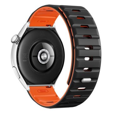 22mm magneettinen hihna Xiaomi Watch S4 Sport / Redmi Watch 5 Active silikoninen ranneke - Musta + Oranssi