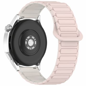 Huawei Watch GT 5 Pro 46mm / GT 5 46mm / Watch 4 / Samsung Galaxy Watch3 45mm silikoniranneke 22mm magneettinen kelloranneke - Pinkki / Starlight