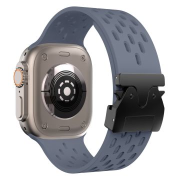 Ontto silikoniranneke Apple Watch Series 10 46mm / Ultra 2 / Ultra 49mm / 9 8 7 45mm / SE (2023) SE (2022) SE 6 5 4 44mm / 3 2 1 42mm - Sininen Harmaa + Musta Solki