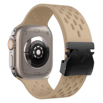 Ontto silikoniranneke Apple Watch Series 10 46mm / Ultra 2 / Ultra 49mm / 9 8 7 45mm / SE (2023) SE (2022) SE 6 5 4 44mm / 3 2 1 42mm - Maito Tee + Musta Solki