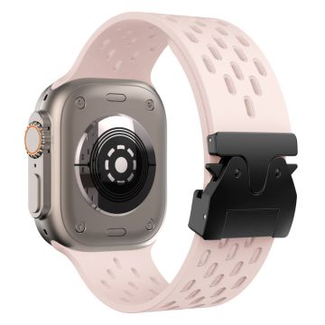 Ontto silikoniranneke Apple Watch Series 10 46mm / Ultra 2 / Ultra 49mm / 9 8 7 45mm / SE (2023) SE (2022) SE 6 5 4 44mm / 3 2 1 42mm - Pinkki + Musta Solki