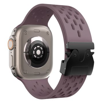 Ontto silikoniranneke Apple Watch Series 10 46mm / Ultra 2 / Ultra 49mm / 9 8 7 45mm / SE (2023) SE (2022) SE 6 5 4 44mm / 3 2 1 42mm - Violetti + Musta Solki