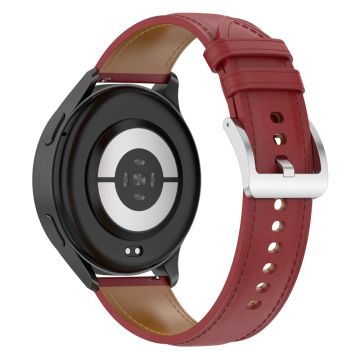 20mm Watch Band Huami Amazfit Active / GTR Mini / Bip 3 / Bip 3 Pro Genuine Cow Leather Strap with Quick Release Connector - Red