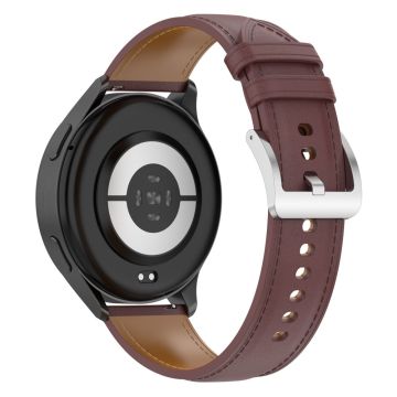 20mm Watch Band Huami Amazfit Active / GTR Mini / Bip 3 / Bip 3 Pro Genuine Cow Leather Strap with Quick Release Connector - Dark Brown