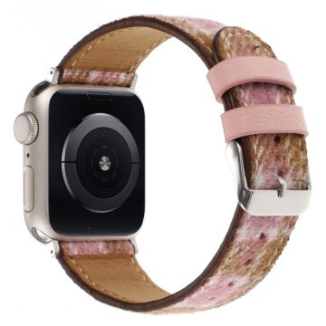 Watchband Apple Watch Series 10 46mm Wool Fabric Grid Watch Strap - Grid Pink