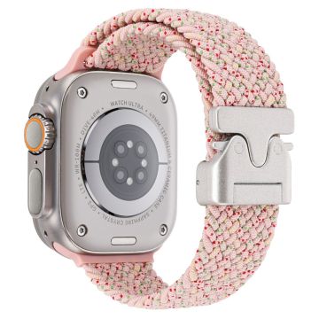 Wrist Strap Apple Watch Series 10 46mm Parachute Buckle Nylon Watch Band - Starlight Pink