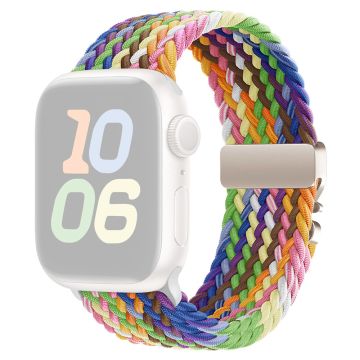 Nylon Strap Apple Watch Series 10 46mm Parachute Buckle Watch Band - New Rainbow