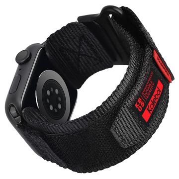 KALEBOL Nylon Watch Strap Apple Watch Series 10 46mm Wrist Band with Magic Tape - Black