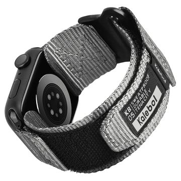 KALEBOL Nylon Watch Strap Apple Watch Series 10 46mm Wrist Band with Magic Tape - Grey