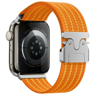 KALEBOL Nylon Watch Band Apple Watch Series 10 46mm Wrist Strap - Orange+Yellow