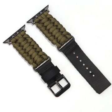 Nylon Watch Strap Apple Watch Series 10 46mm Single Loop Wristband - Army Green