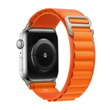 Nylon Band Apple Watch Series 10 46mm Watch Strap (Metal Adapter) - Orange