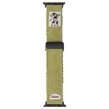 Corduroy Watch Band Apple Watch Series 10 46mm Magnetic Clasp Wrist Strap - Green