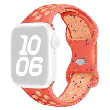 KALEBOL Color Dots Silicone Strap Apple Watch Series 10 46mm Butterfly Buckle Band - Orange