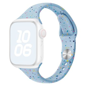 KALEBOL Silicone Watch Strap Apple Watch Series 10 46mm Colorful Flakes Band - Baby Blue