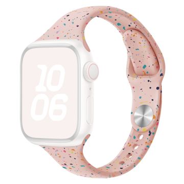 KALEBOL Silicone Watch Strap Apple Watch Series 10 46mm Colorful Flakes Band - Pink