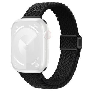 KALEBOL Braided Watch Strap Apple Watch Series 10 46mm Magnetic Nylon Wristbands - Black