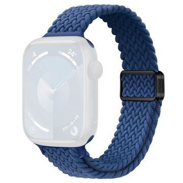 KALEBOL Braided Watch Strap Apple Watch Series 10 46mm Magnetic Nylon Wristbands - Sea Blue