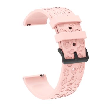 Samsung Gear S2 Classic / GarminMove Style / Huawei Watch GT 2 42mm silikoniranneke 20mm Laser Carving kellonauha - Pinkki