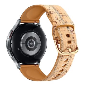 20mm kellonauha Samsung Galaxy Watch6 Classic 43mm 47mm / Watch6 40mm 44mm Aito puunahka ja TPE hihna - Tyyli A