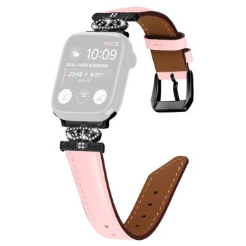 Kellonauha Apple Watch Universal 49mm/45mm/42mm strassihihna mustalla soljella - Pinkki