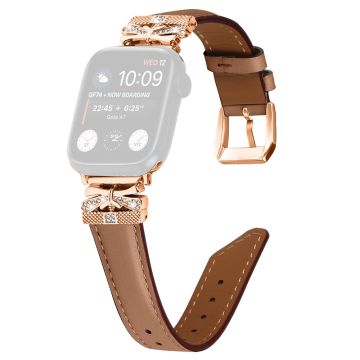 Apple Watch Universal 49mm/45mm/42mm Rose Gold Buckle -kellonhihna - Ruskea