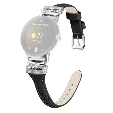 Hopea solki Watch Band Google Pixel Watch / Pixel Watch 2 rannehihna perhonen liitin - Musta