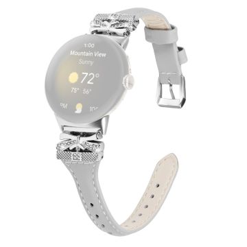 Hopea solki Watch Band Google Pixel Watch / Pixel Watch 2 rannehihna perhonen liitin - Harmaa