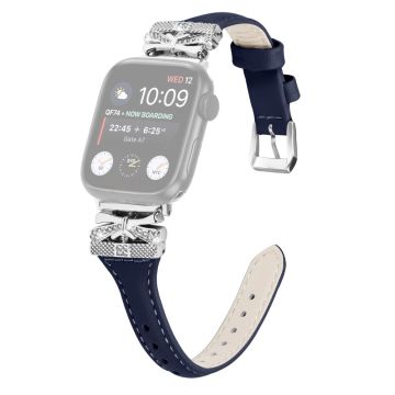 Hopea solki rannerengas Apple Watch Ultra 2 / Ultra 49mm / Series 9 45mm / 8 7 45mm / 6 5 4 SE (2022) SE (2023) SE 44mm / 3 2 1 42mm - Tummansininen