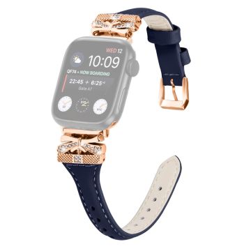 Ruusukultainen solki kellonauha Apple Watch Ultra 2 / Ultra 49mm / Series 9 45mm / 8 7 45mm / 6 5 4 SE (2022) SE (2023) SE 44mm / 3 2 1 42mm - Tummansininen