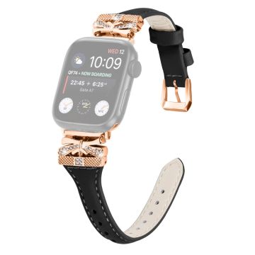 Ruusukultainen solki kellonauha Apple Watch Ultra 2 / Ultra 49mm / Series 9 45mm / 8 7 45mm / 6 5 4 SE (2022) SE (2023) SE 44mm / 3 2 1 42mm - Musta