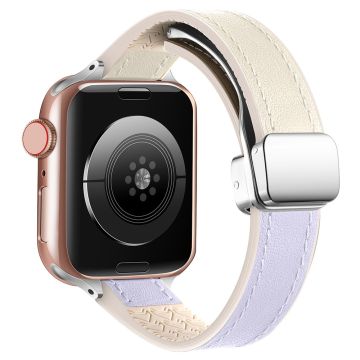 Apple Watch 49mm / 45mm / 44mm / 42mm magneettinen ranneke - Valkoinen / Violetti