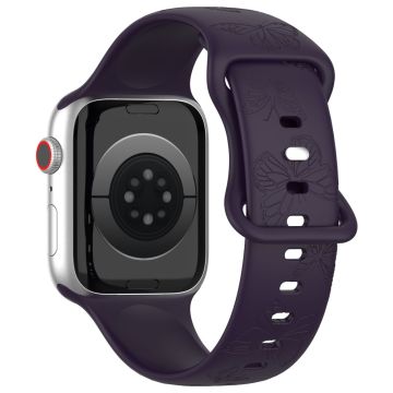 Apple Watch 49mm / 45mm / 44mm / 42mm kellohihna silikoniranneke - Tumma Kirsikka