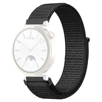 Huawei Watch GT 4 41mm / Garmin Venu 3S kellonauha 18mm Nylon Loop säädettävä rannehihna - Tumma Musta