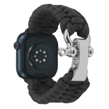 Apple Watch 49mm / 45mm / 44mm / 42mm Nylon punottu kellonauha - Musta