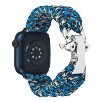 Apple Watch 49mm / 45mm / 44mm / 42mm Nylon punottu kellonauha - Sininen Camo