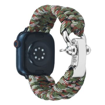 Apple Watch 49mm / 45mm / 44mm / 42mm Nylon punottu kellonauha - Vihreä Camo