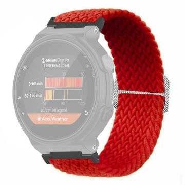 Garmin Forerunner 220 / 230 / 235 / 735XT / 620 / 630 kellon hihna venyvä punottu nailonhihna - Punainen