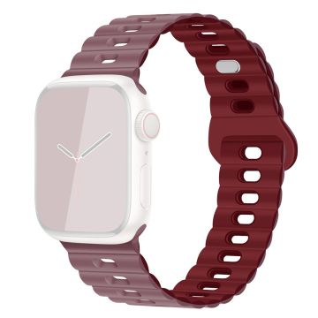 Apple Watch Series 49mm - 45mm - 44mm - 42mm Universal Flexible Watch Band - Savu Violetti + Violetti Punainen