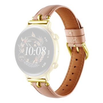 20mm Universal Smart Watch Band Aito lehmännahkahihna - Vaalea Pinkki + Kultainen Solki Solki