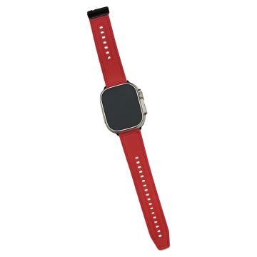 Apple Watch Series 49mm - 45mm - 44mm - 42mm Universal PU-nahka ja joustava kellonauha - Punainen