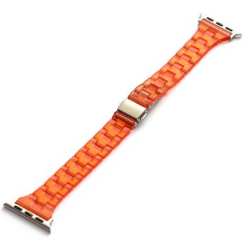 Hartsiranneke Apple Watch Series 49mm - 45mm - 44mm - 42mm Universal Jelly Watch Strap - Läpinäkyvä Oranssi