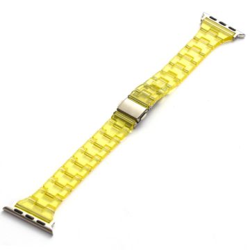 Hartsiranneke Apple Watch Series 49mm - 45mm - 44mm - 42mm Universal Jelly Watch Strap - Läpinäkyvä Keltainen